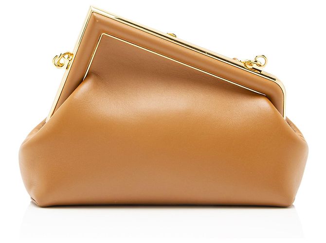 Zucca Borsa a spalla piccola Fendi First in lambskin Fendi Marrone - vista 3
