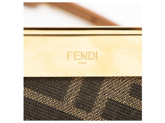 Zucca Borsa a spalla piccola Fendi First in lambskin Fendi Marrone - vista 9
