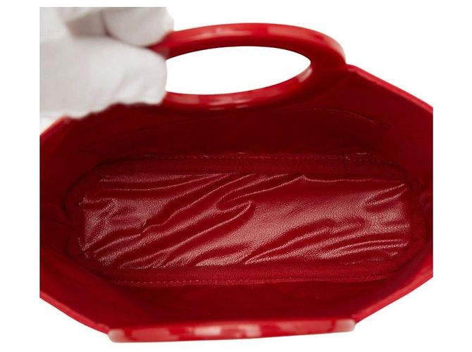 Céline Mini borsa in nylon con manico circolare Celine Rosso - vista 6