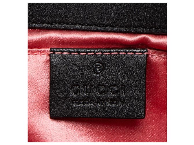 Gucci GG Marmont Small Flap Bag aus gestepptem Samt Schwarz - Ansicht 8