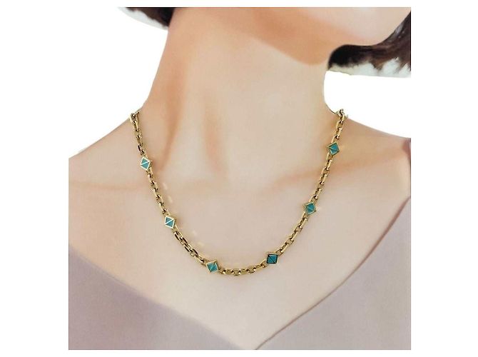 Collana Christian Dior con pietre preziose Blu - vista 9