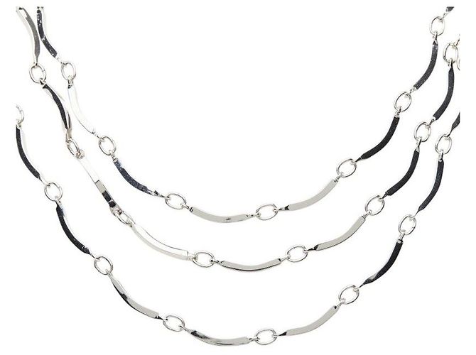 Yves Saint Laurent Collar largo de metal Saint Laurent Plata Metálico - vista 2