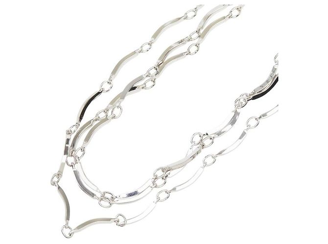 Yves Saint Laurent Collar largo de metal Saint Laurent Plata Metálico - vista 3