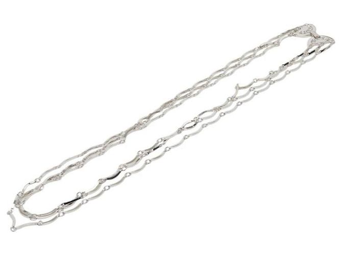 Yves Saint Laurent Collar largo de metal Saint Laurent Plata Metálico - vista 4