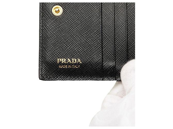 Prada Saffiano Leather Wallet Black - view 6