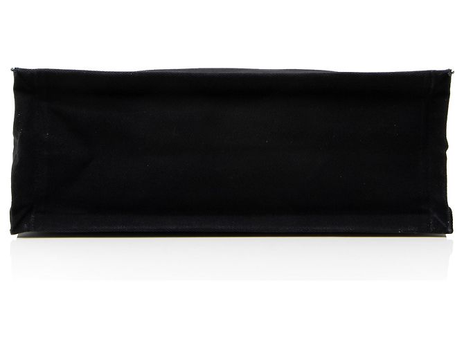 Autre Marque Saint Laurent Rive Gauche Großer Tote aus Canvas und Kalbsleder Schwarz - Ansicht 4