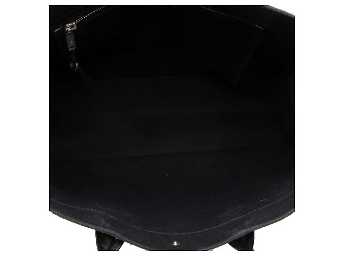 Autre Marque Saint Laurent Rive Gauche Großer Tote aus Canvas und Kalbsleder Schwarz - Ansicht 7