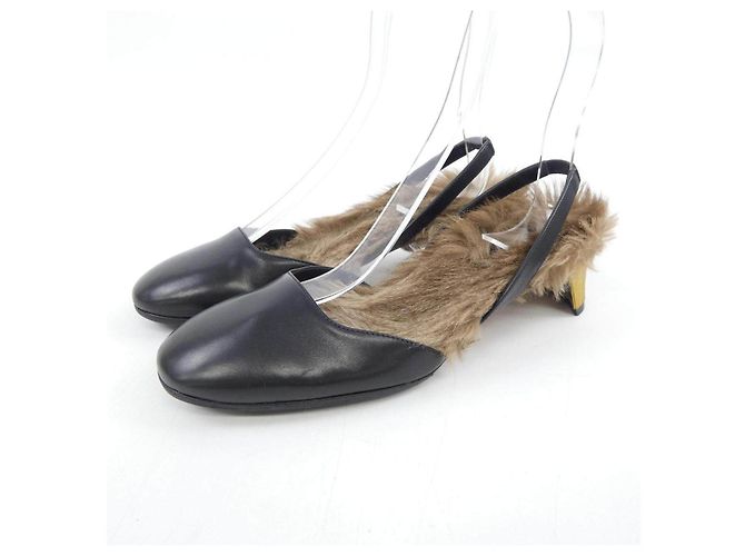 Sandali Gucci in pelle nera Nero - vista 3