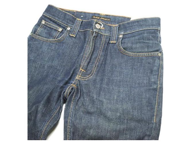 Autre Marque Pantalones de denim de algodón Nudie Jeans THIN FINN DRY STRETCH Azul - vista 3