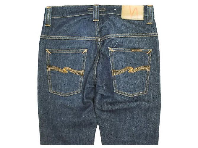 Autre Marque Pantalones de denim de algodón Nudie Jeans THIN FINN DRY STRETCH Azul - vista 5