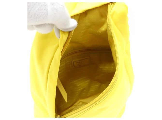 Sac à épaule Prada Tessuto Viteloo Jaune - vista 6