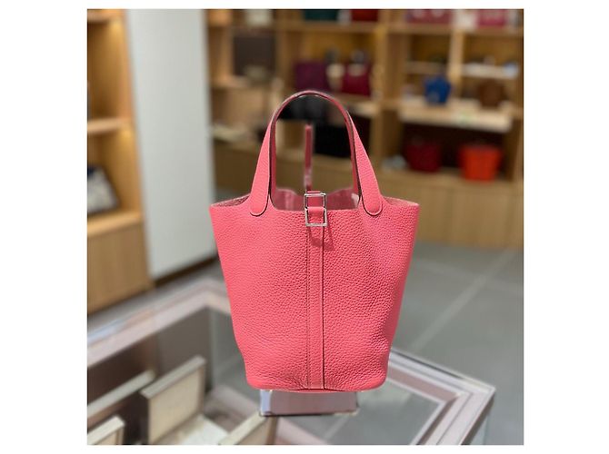 Hermès Picotin Lock 18 in pelle rosa - vista 2