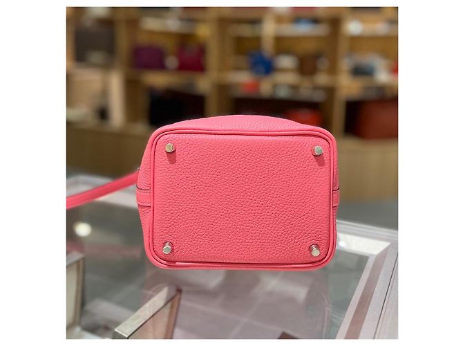Hermès Picotin Lock 18 in pelle rosa - vista 3