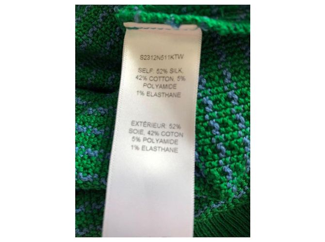 Vestido midi de punto Carolina Herrera verde con roseta Azul claro - vista 2