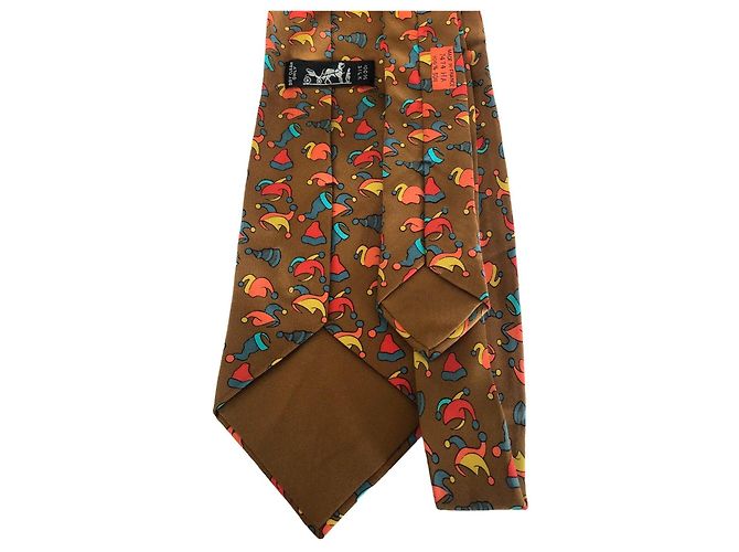 Hermès Seidenkrawatte mehrfarbig mit Narrenkappen-Muster Mehrfarben - Ansicht 4