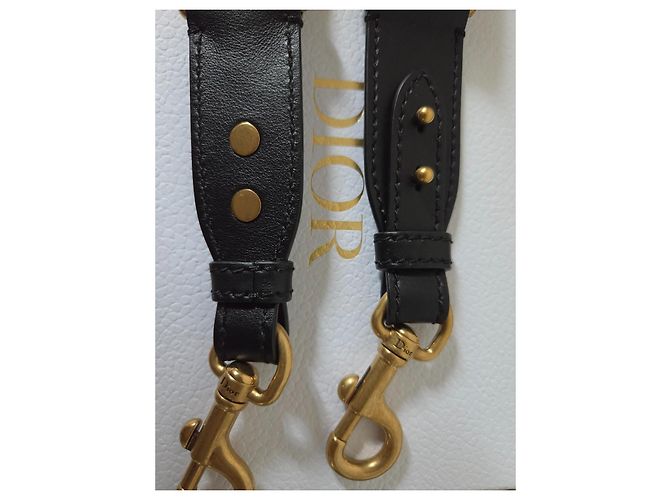 Christian Dior Jacquard Canvas Shoulder Strap Black Beige - view 5