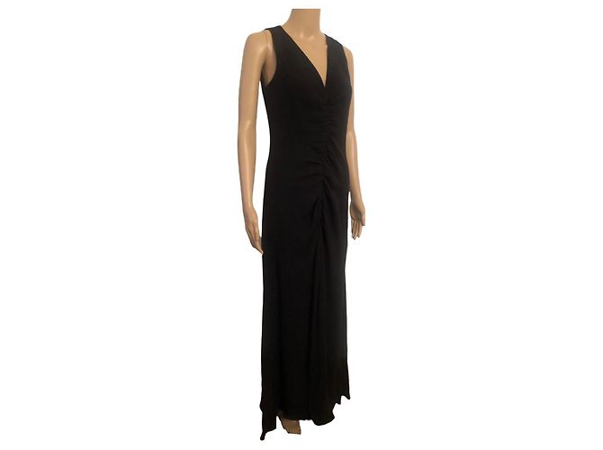 Valentino Vestido Largo de Seda Negro - vista 2