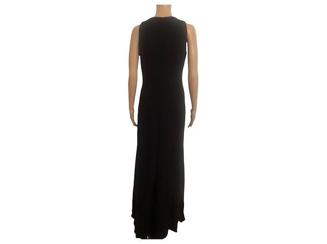 Valentino Vestido Largo de Seda Negro - vista 4