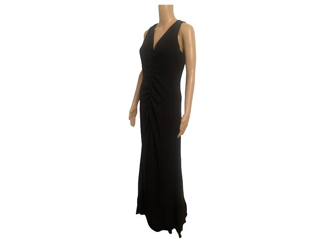 Valentino Vestido Largo de Seda Negro - vista 6