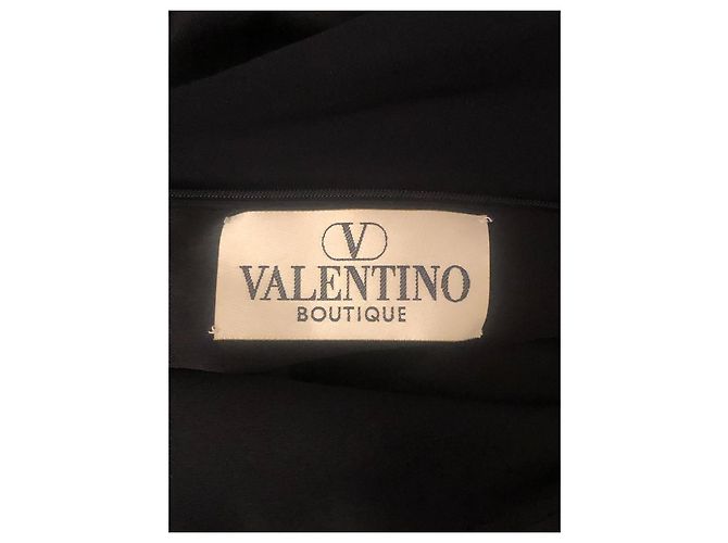 Valentino Vestido Largo de Seda Negro - vista 7