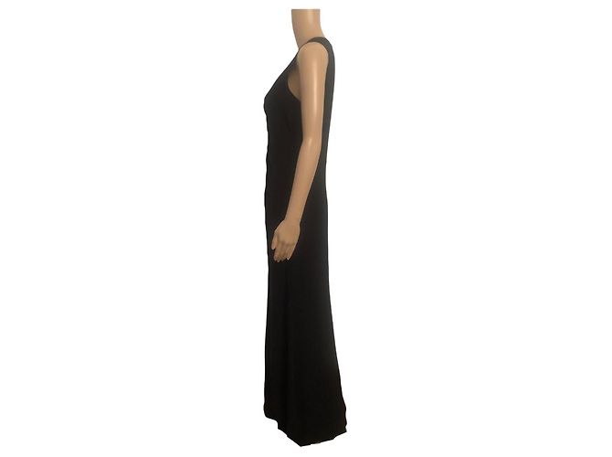 Valentino Vestido Largo de Seda Negro - vista 5