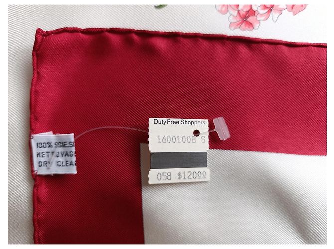 Christian Dior Seidentuch mit Blumenprint Pink Weiß Rot Grün Lila - Ansicht 8