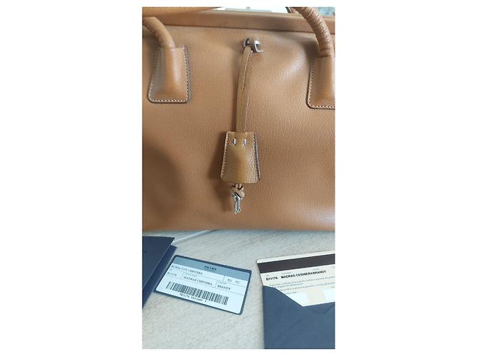 Prada Madras Cerniera Brandy Lederhandtasche Karamell - Ansicht 2