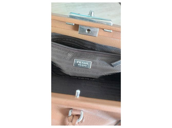 Prada Madras Cerniera Brandy Lederhandtasche Karamell - Ansicht 4