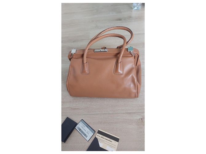 Prada Madras Cerniera Brandy Lederhandtasche Karamell - Ansicht 7