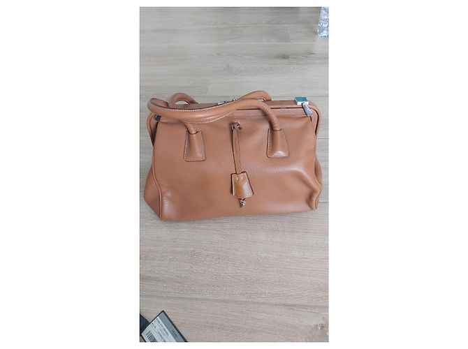 Prada Madras Cerniera Brandy Lederhandtasche Karamell - Ansicht 8
