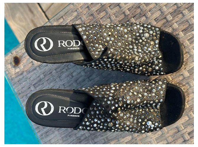 Sandales compensées Rodo à strass - vue 4