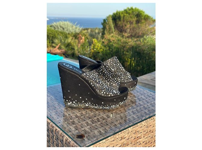 Sandales compensées Rodo à strass - vue 6