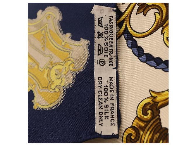 Hermès HERMES Carre 90 Scarf Silk Blue White Auth ki6874M Weiß Blau - Ansicht 22