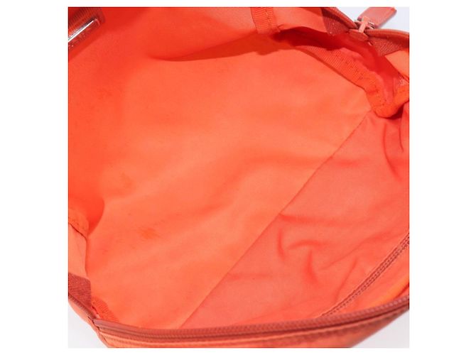 PRADA Pouch Nylon Orange Silver Auth 207441A Silvery - view 11