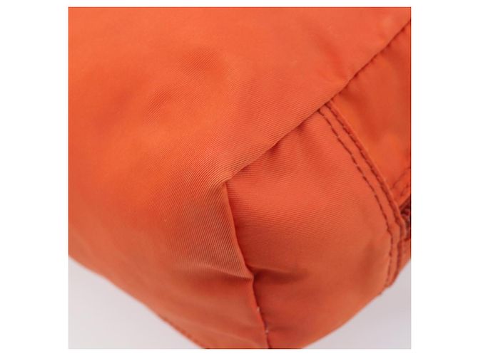 PRADA Pouch Nylon Orange Silver Auth 207441A Silvery - view 15