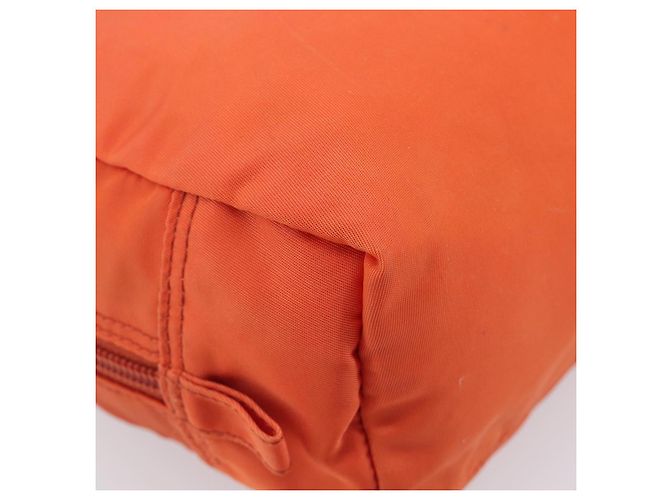 PRADA Pouch Nylon Orange Silver Auth 207441A Silvery - view 16