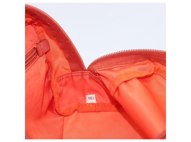 PRADA Pouch Nylon Orange Silver Auth 207441A Silvery - view 19