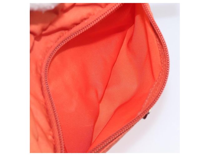 PRADA Pouch Nylon Orange Silver Auth 207441A Silvery - view 22
