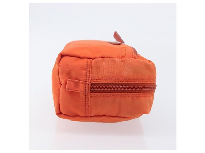 PRADA Pouch Nylon Orange Silver Auth 207441A Silvery - view 3