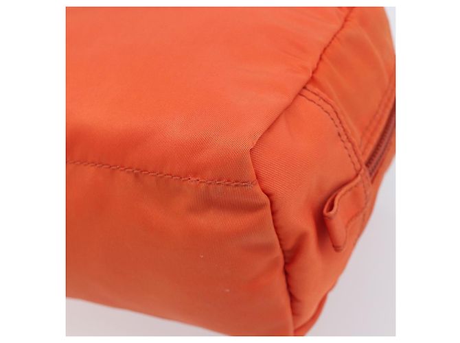 PRADA Pouch Nylon Orange Silver Auth 207441A Silvery - view 7