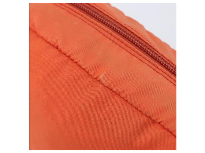 PRADA Pouch Nylon Orange Silver Auth 207441A Silvery - view 8