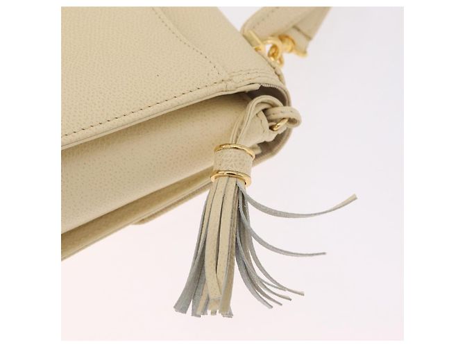 Valentino Schultertasche Leder 2way Ivory Gold Tone Auth 207681A Roh - Ansicht 20