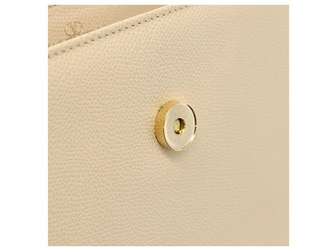 Valentino Schultertasche Leder 2way Ivory Gold Tone Auth 207681A Roh - Ansicht 22