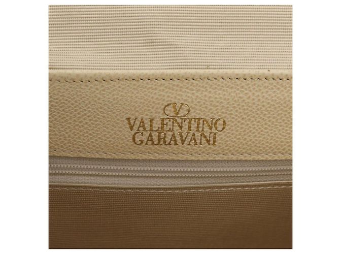 Valentino Schultertasche Leder 2way Ivory Gold Tone Auth 207681A Roh - Ansicht 23