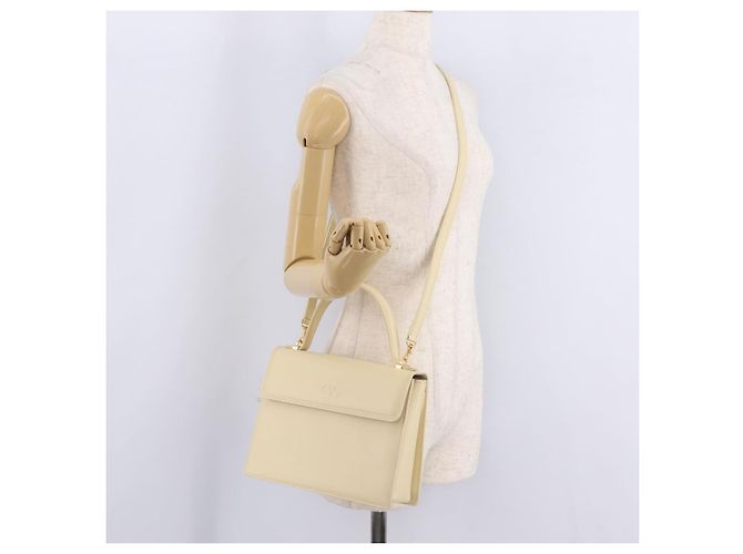 Valentino Schultertasche Leder 2way Ivory Gold Tone Auth 207681A Roh - Ansicht 28