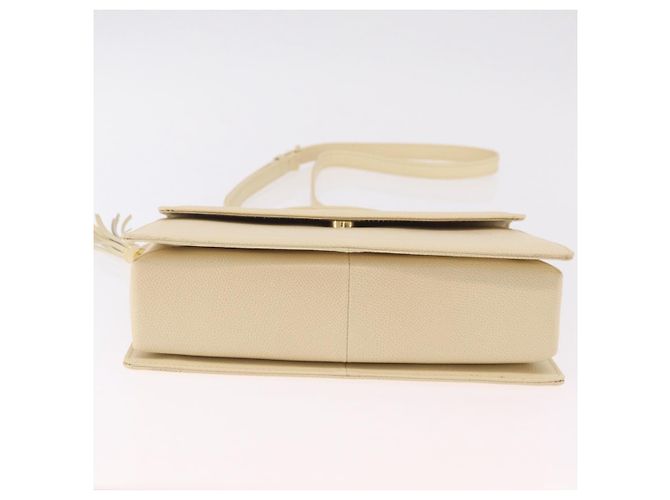 Valentino Schultertasche Leder 2way Ivory Gold Tone Auth 207681A Roh - Ansicht 5