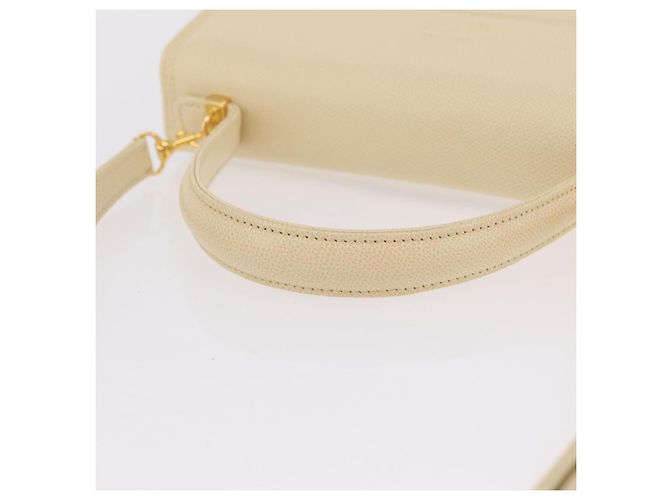 Valentino Schultertasche Leder 2way Ivory Gold Tone Auth 207681A Roh - Ansicht 7