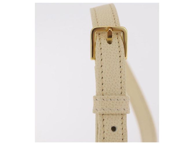Valentino Schultertasche Leder 2way Ivory Gold Tone Auth 207681A Roh - Ansicht 9