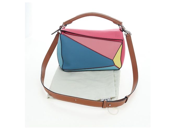 Bolsa de mão LOEWE Puzzle Bag Small em couro 2 vias multicolorida prata autêntica 206398SAM Multicor - vista 12
