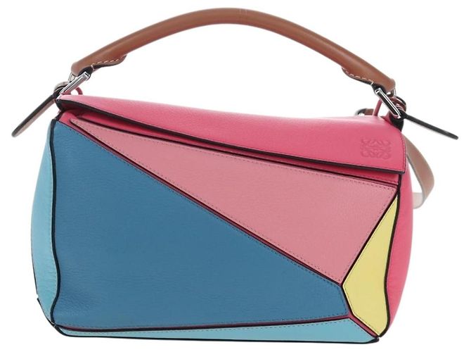 Bolsa de mão LOEWE Puzzle Bag Small em couro 2 vias multicolorida prata autêntica 206398SAM Multicor - vista 13